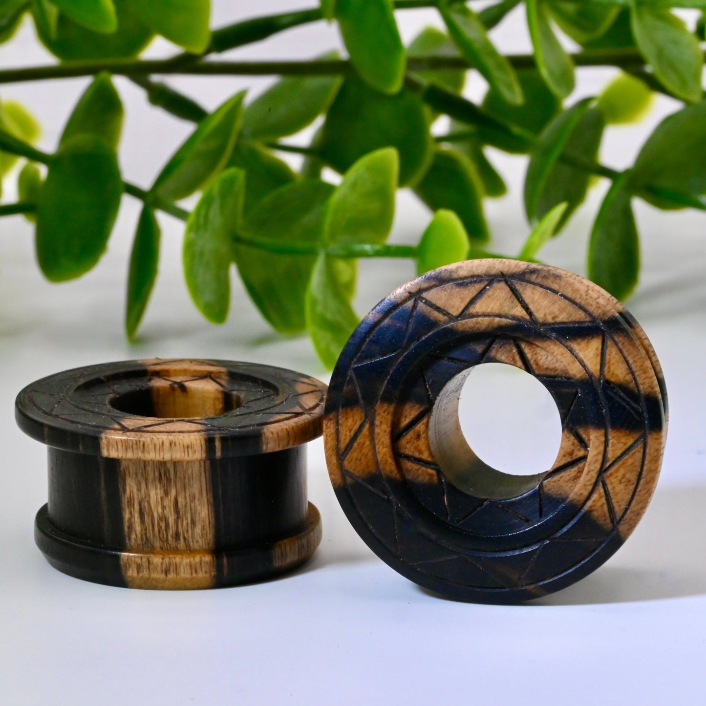 Tiered Double Spool Plugs - Pair - Agave in Bloom