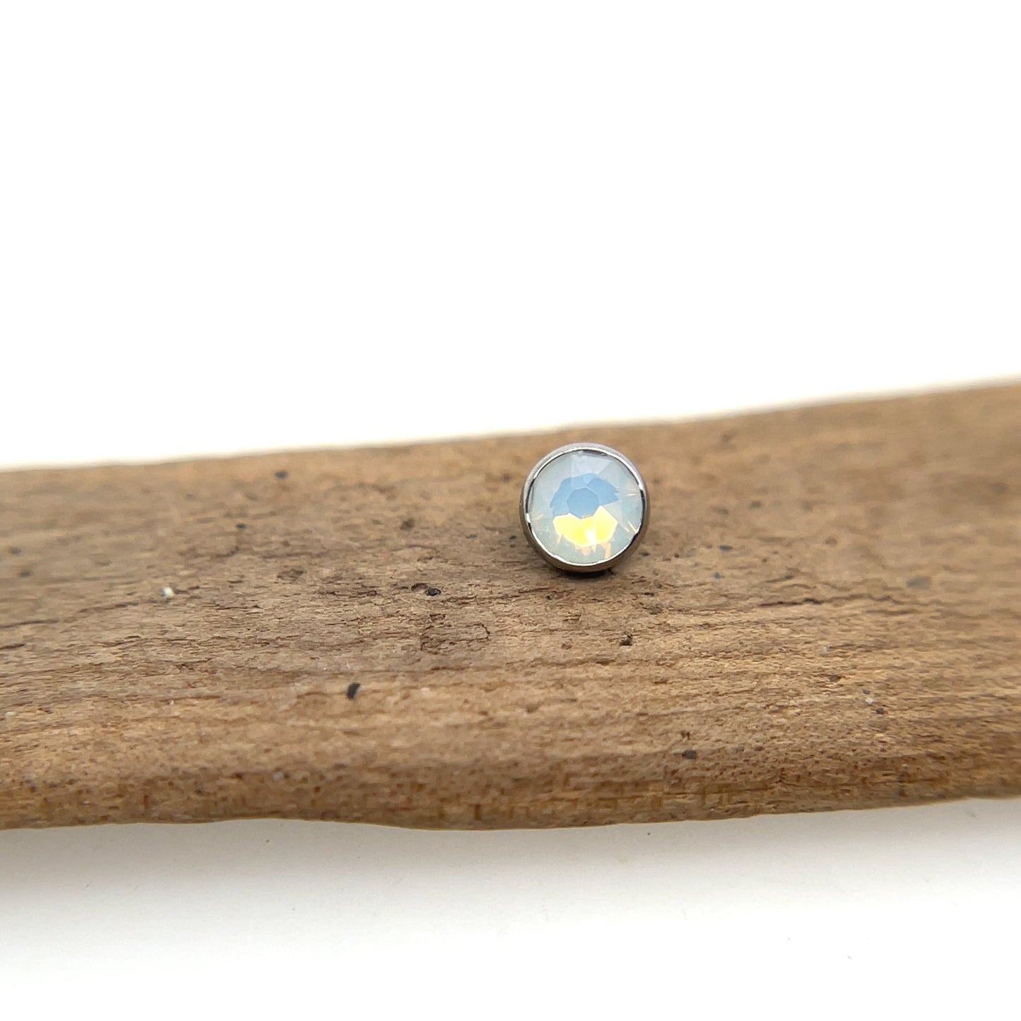 Titanium Flat Bottom Gem - 14g Threaded - Agave in Bloom