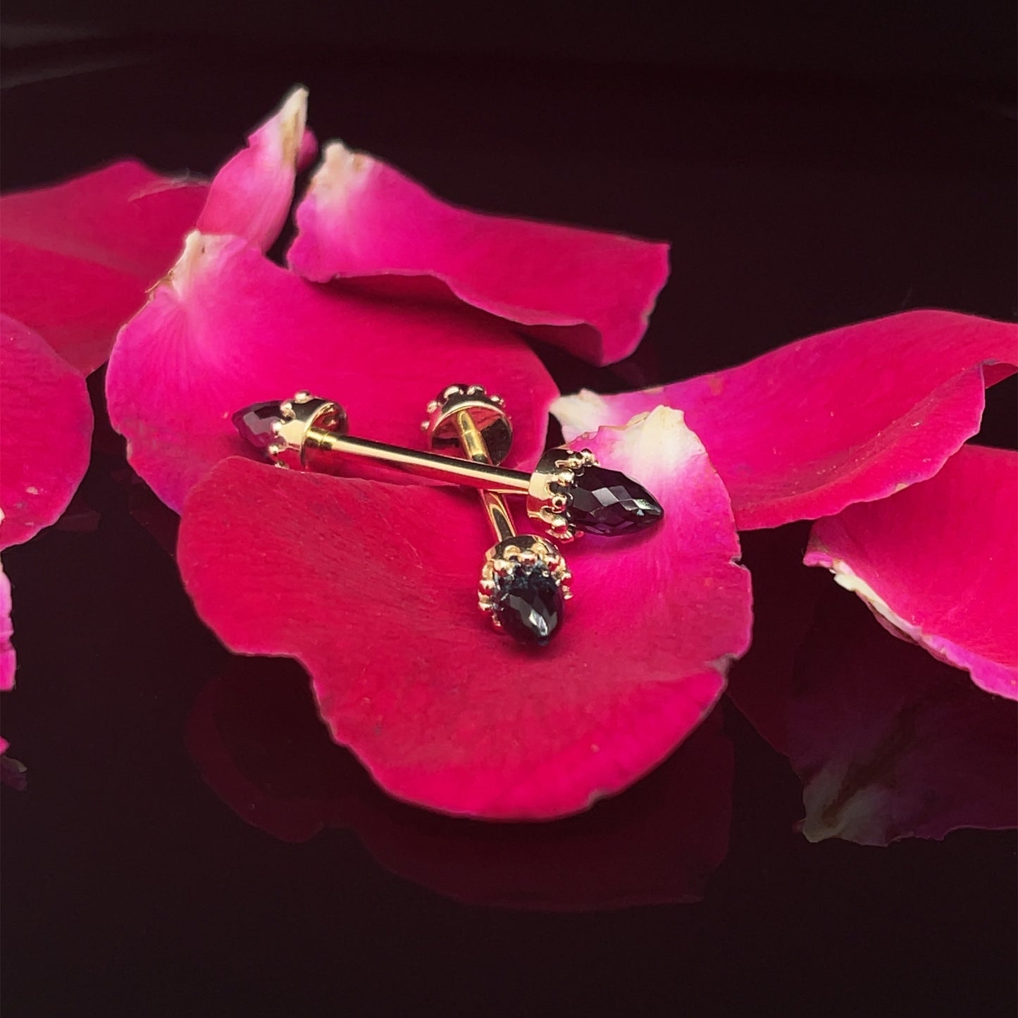 Crown Bullet Nipple Barbells Pair