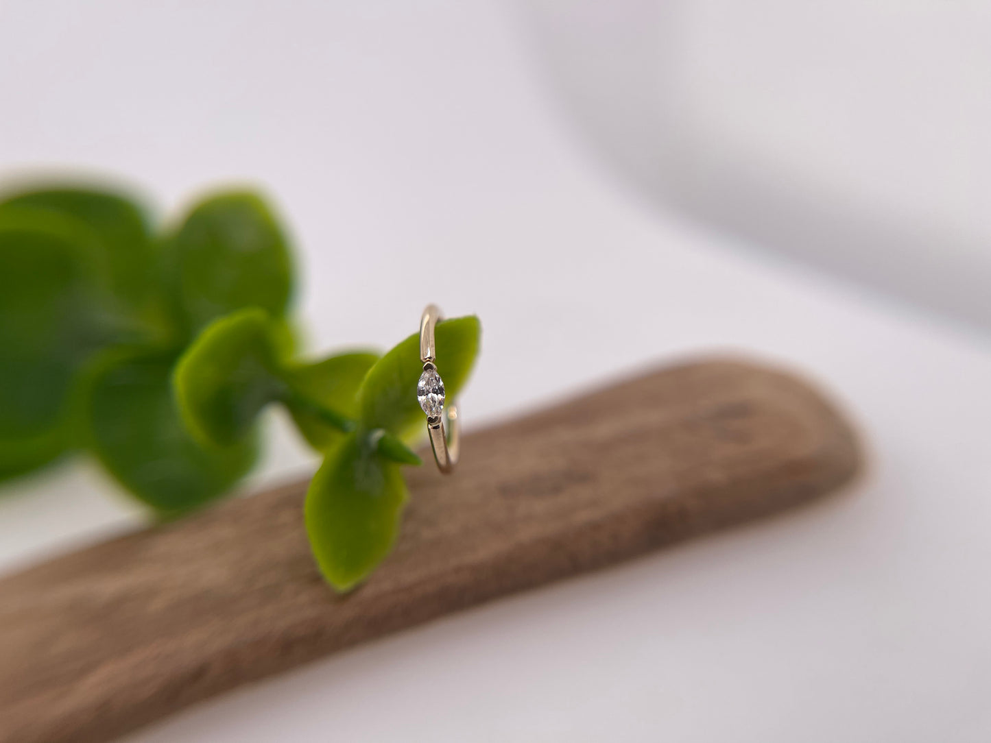 Marquise V Prong Fixed Ring