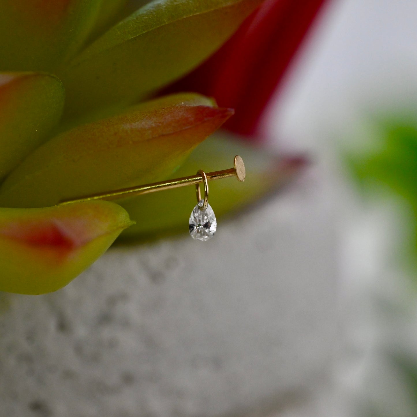 Drilled Pear Diamond Charm