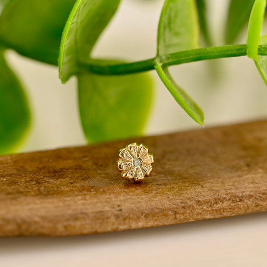 Primrose Flower with Gem Center