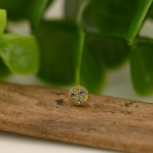 3 Gemstone Pave Circle - 4mm