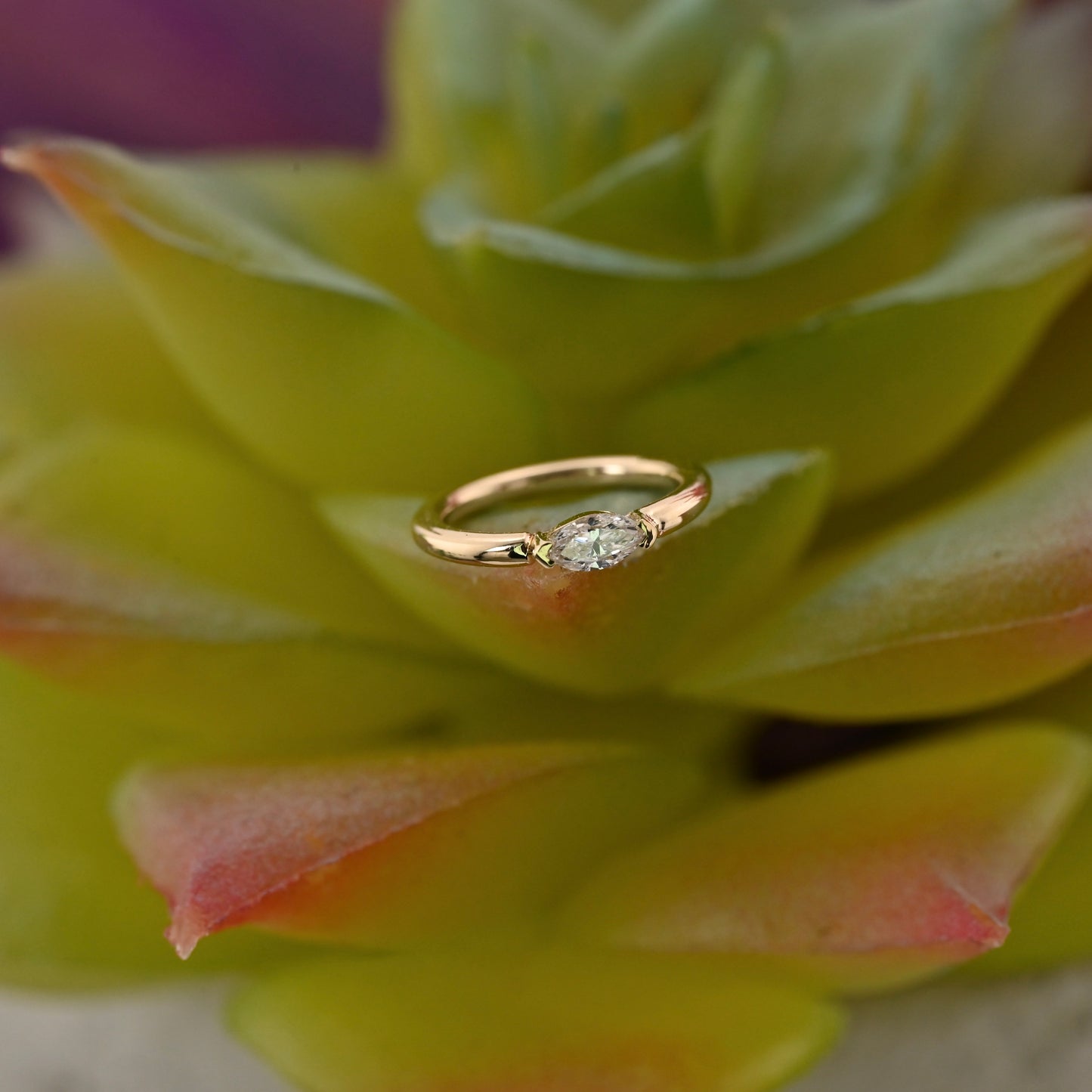 Marquise V Prong Ring