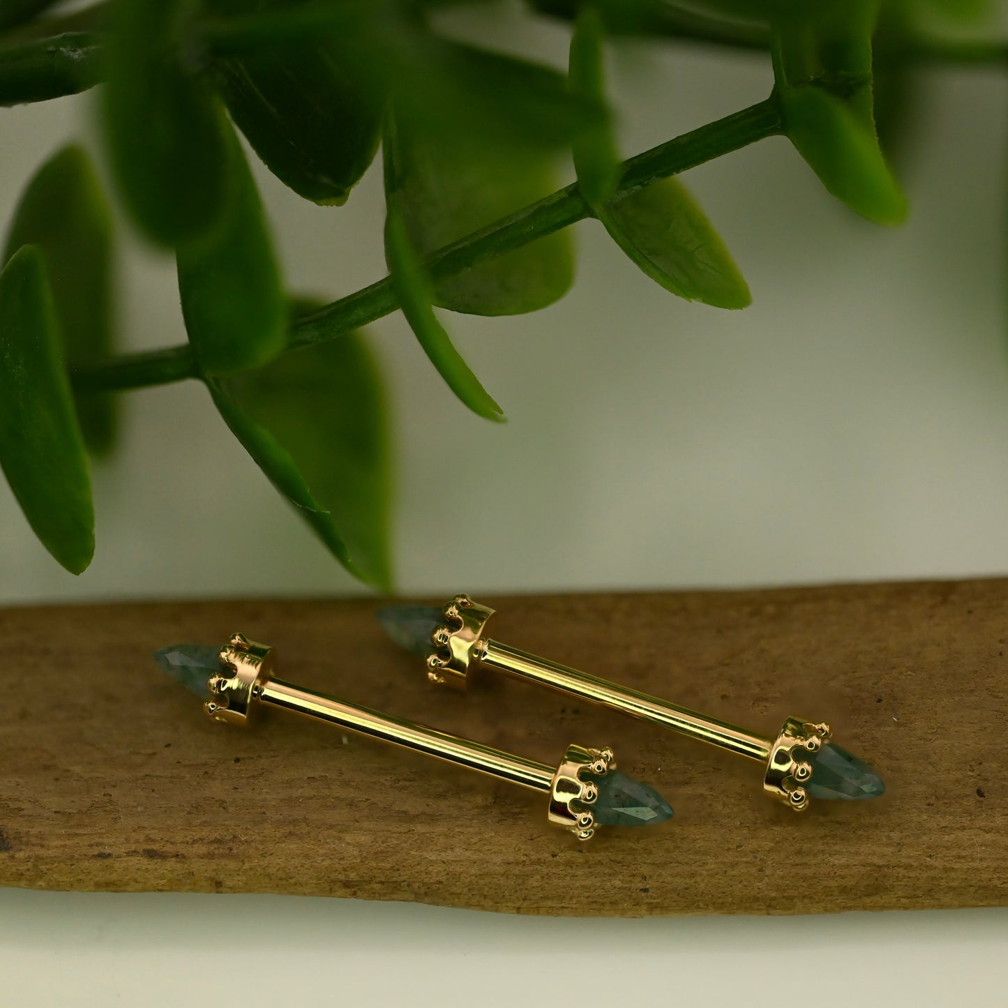 Crown Bullet Nipple Barbells Pair
