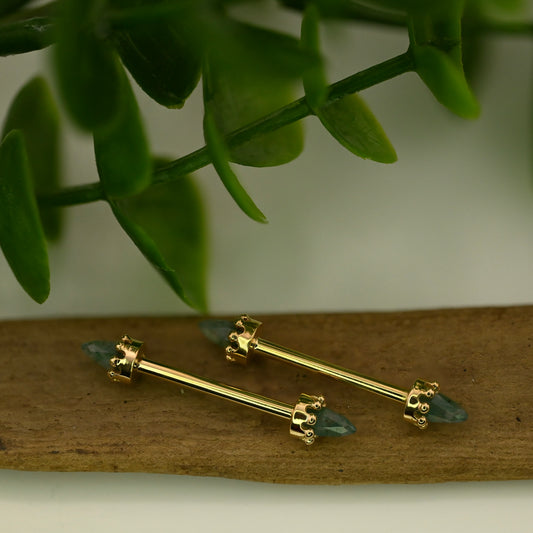 Crown Bullet Nipple Barbells Pair