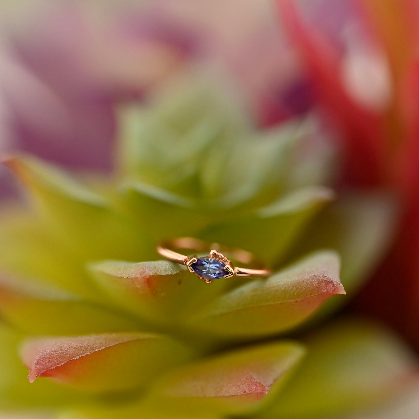 Beaded Marquise Fixed Ring