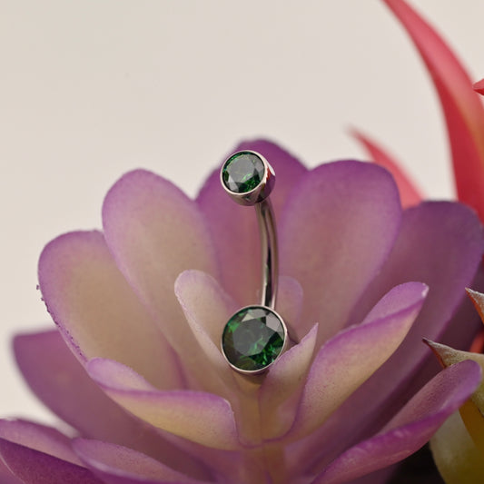 Titanium Double Bezel Navel Curve