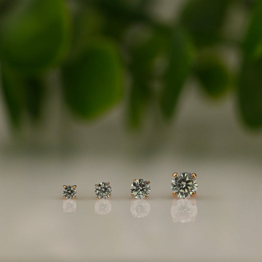 18K Gold Tiffany Prong Set Clear Swarovski