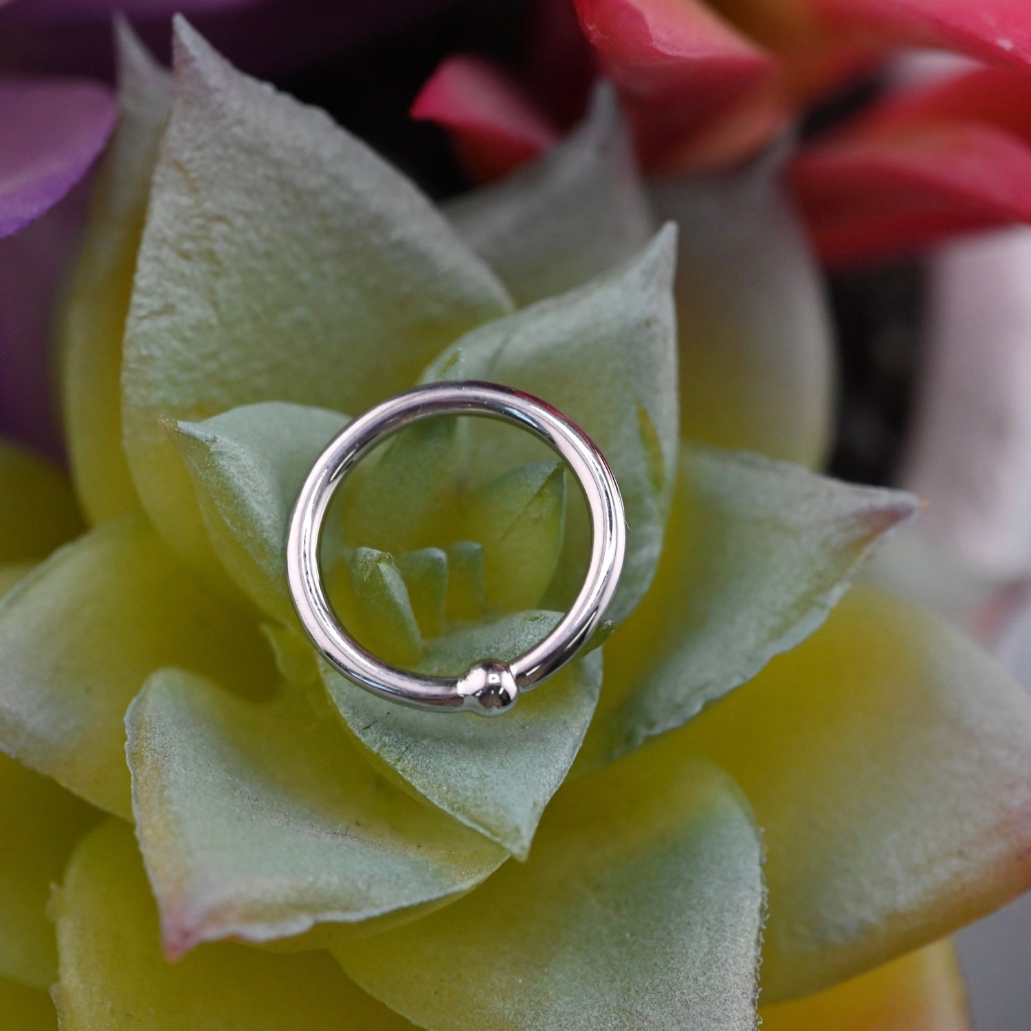 16g Fixed Bead Ring with 2mm Bead - Agave in Bloom