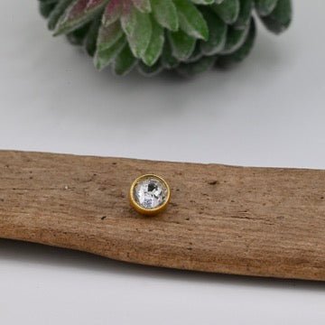 18K Gold Bezel Set Gem End - Agave in Bloom