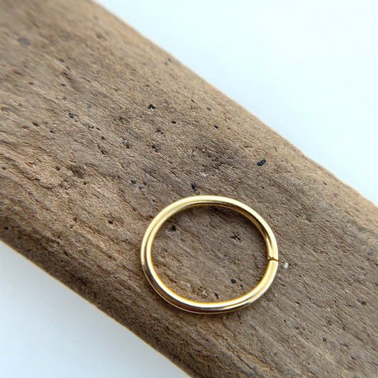 20g 14K Gold Oval Seam Ring - Agave in Bloom