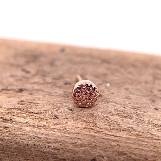 2.5mm Round Disc with Pave Texture - Agave in Bloom