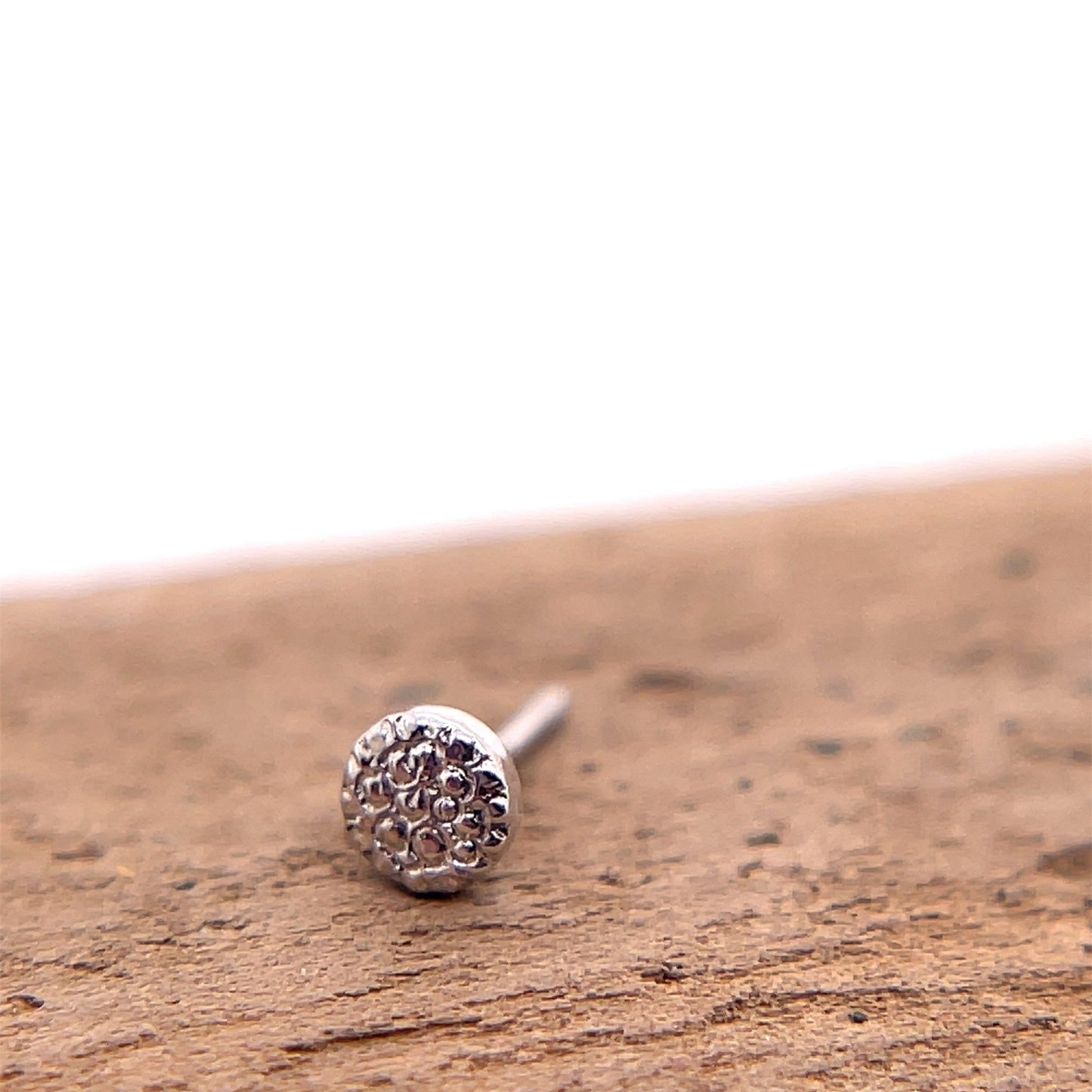 2.5mm Round Disc with Pave Texture - Agave in Bloom