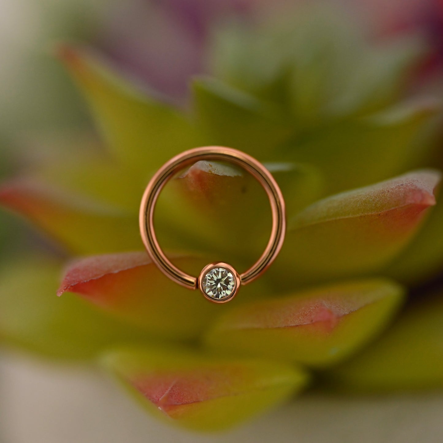 Fixed Ring with 3mm Round Open Back Bezel - Nipple Orientation