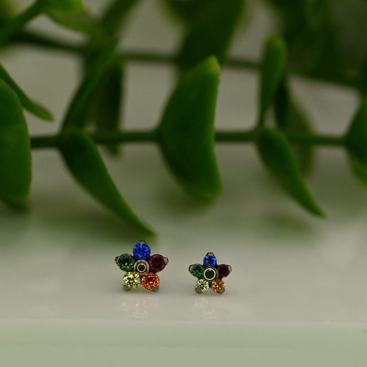 Titanium Flower with Gems