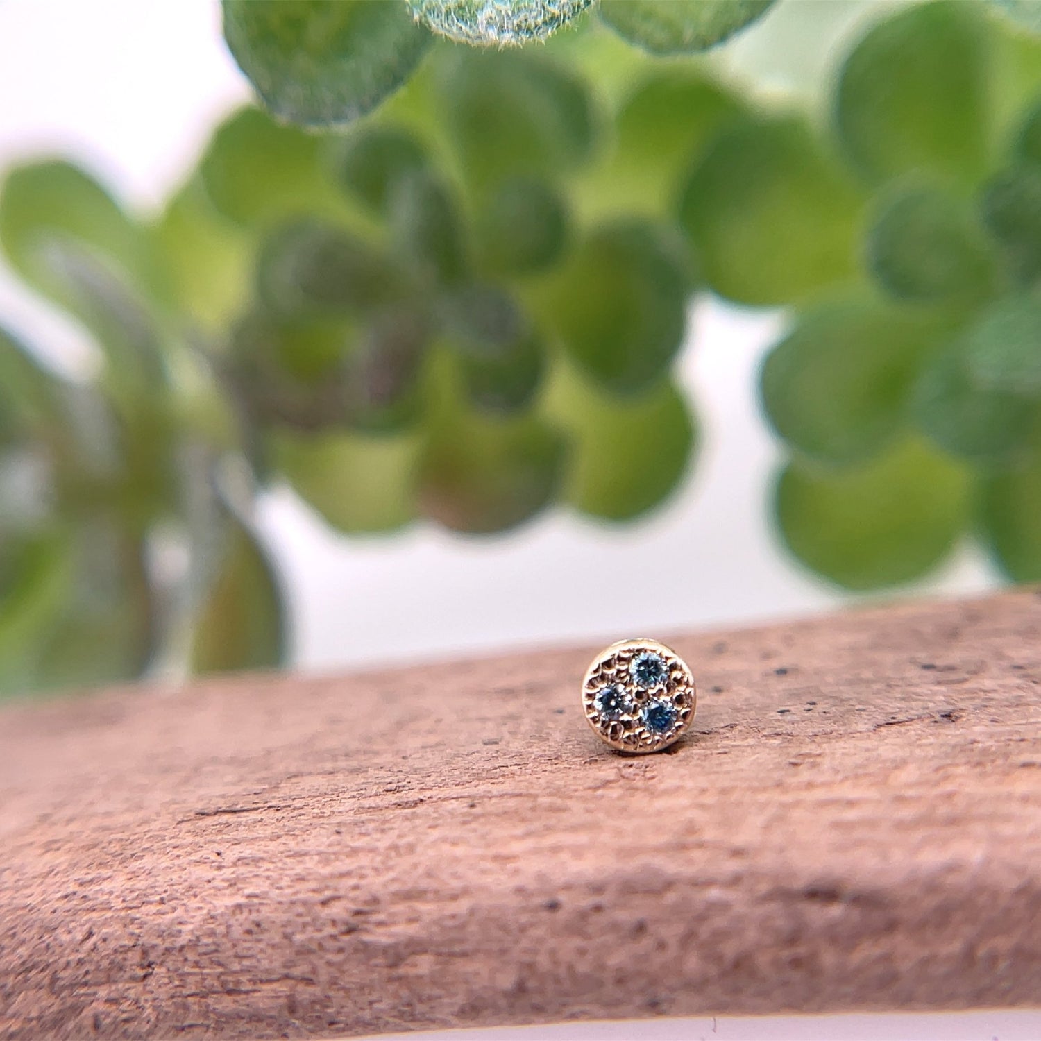 3 Gemstone Pave Circle 3mm - Agave in Bloom