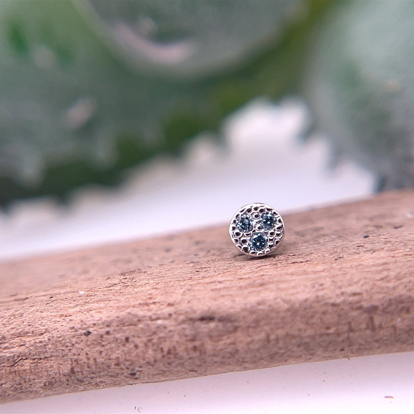 3 Gemstone Pave Circle 3mm - Agave in Bloom