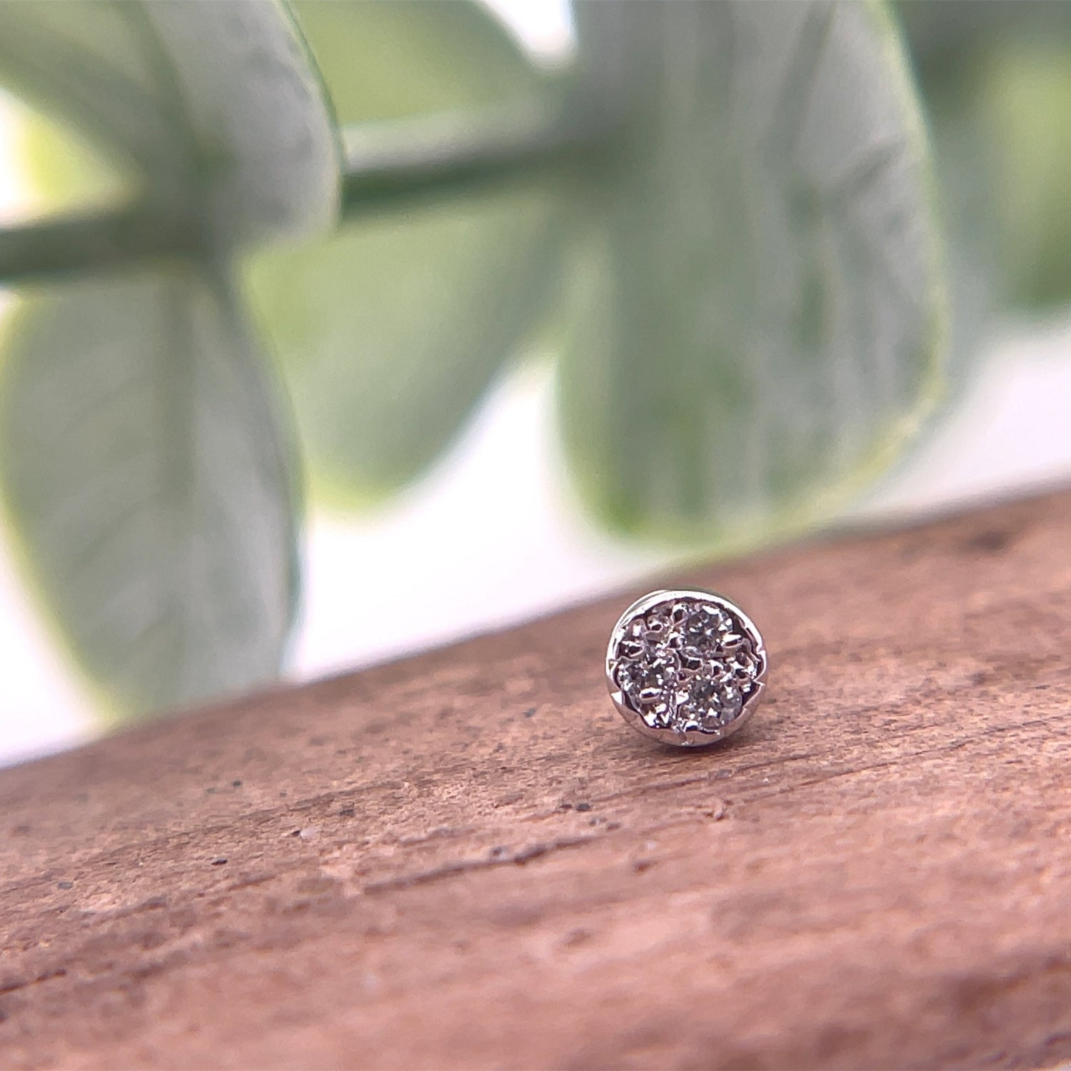 3 Gemstone Pave Circle 3mm - Agave in Bloom