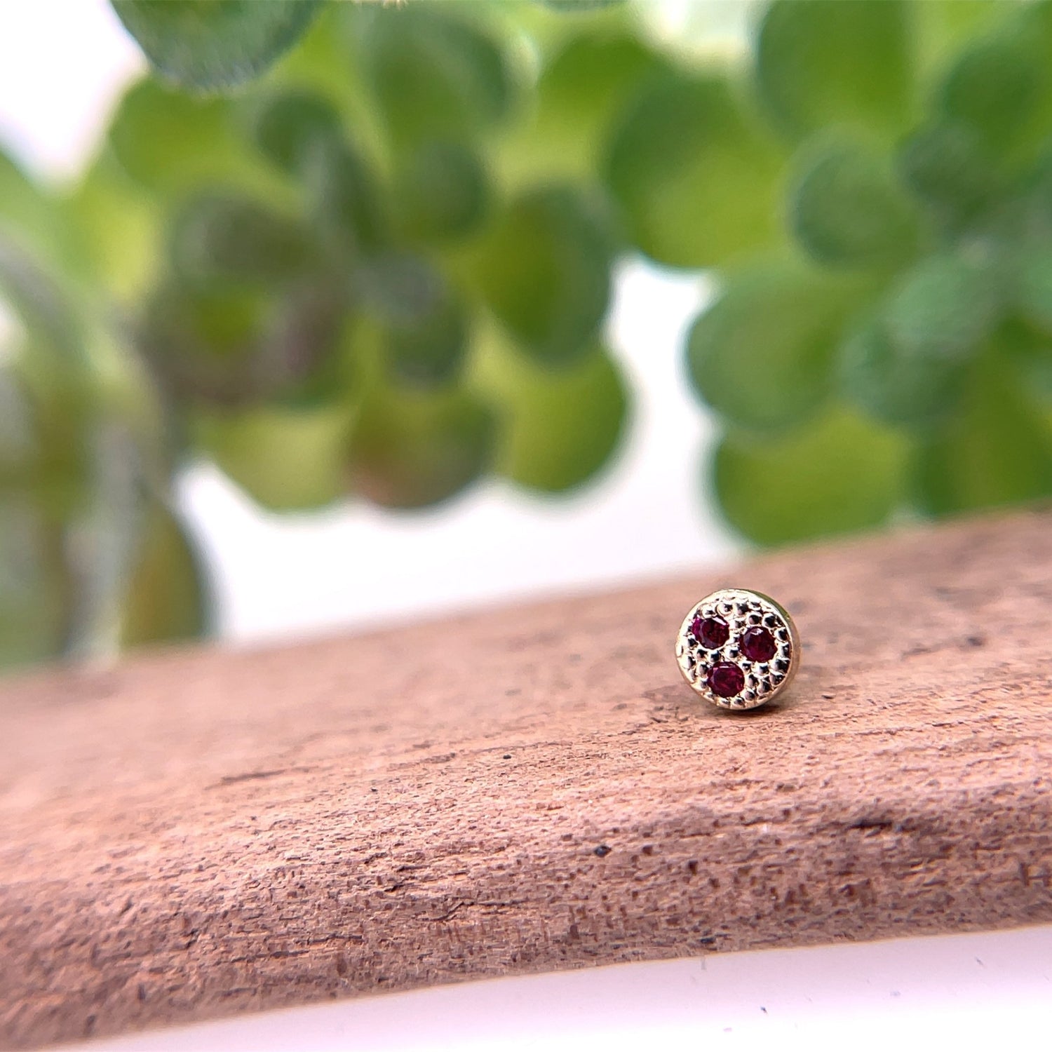 3 Gemstone Pave Circle 3mm - Agave in Bloom