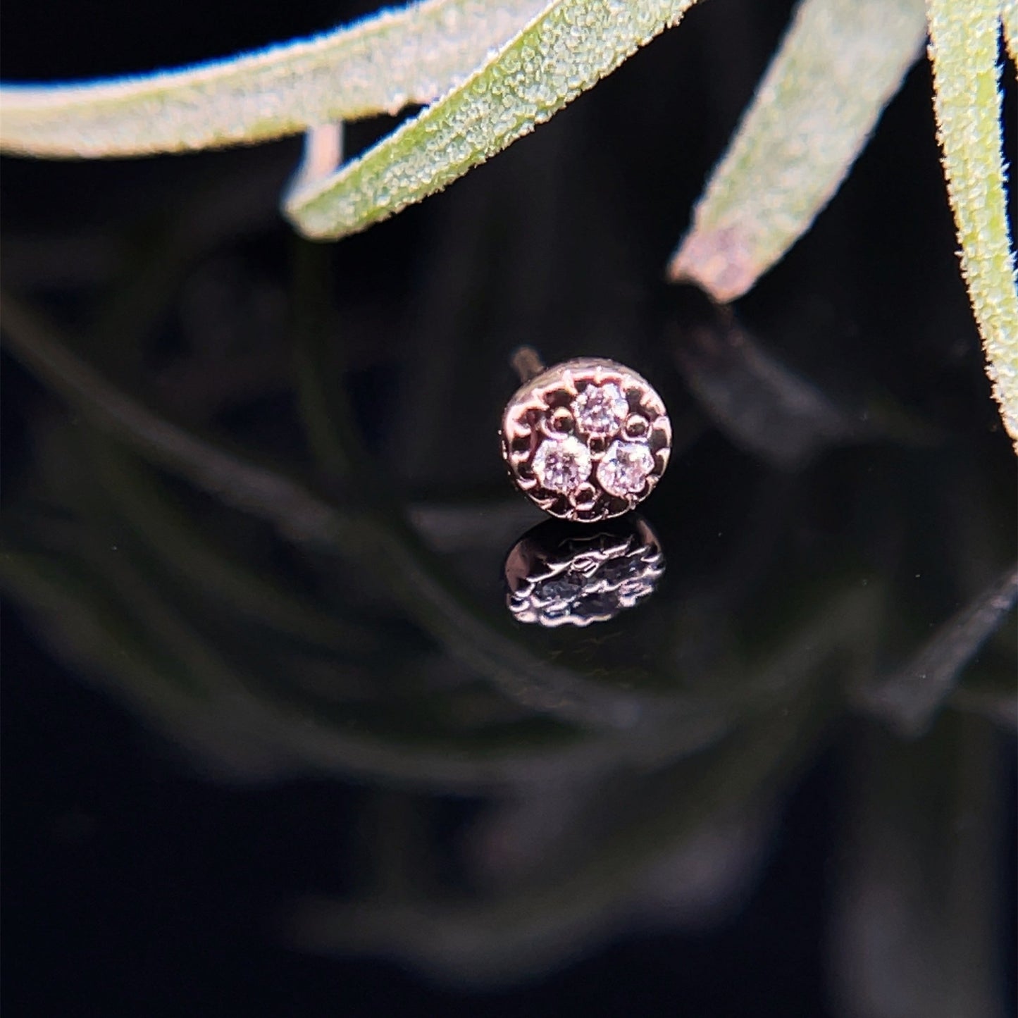 3 Gemstone Pave Circle 3mm - Agave in Bloom