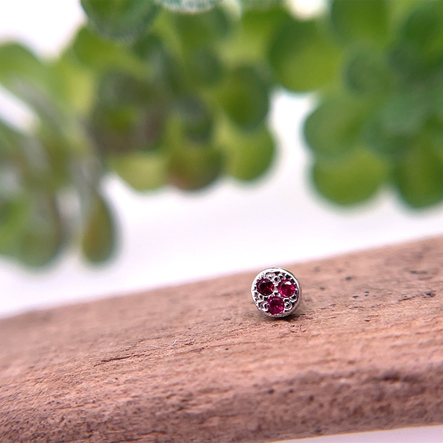 3 Gemstone Pave Circle 3mm - Agave in Bloom