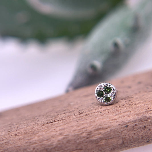 3 Gemstone Pave Circle 3mm - Agave in Bloom