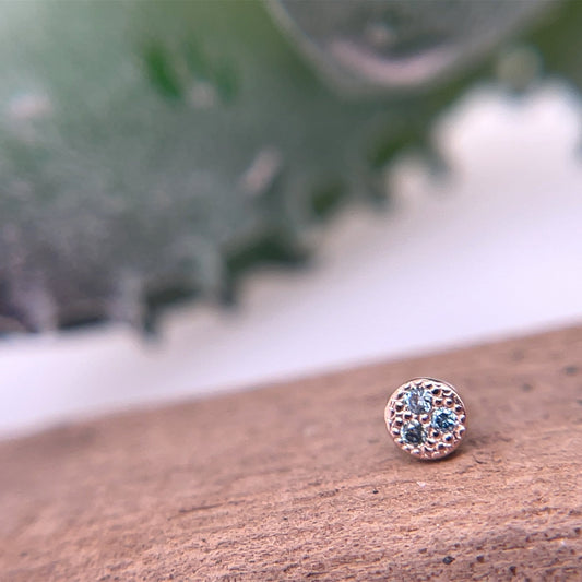 3 Gemstone Pave Circle 3mm - Agave in Bloom