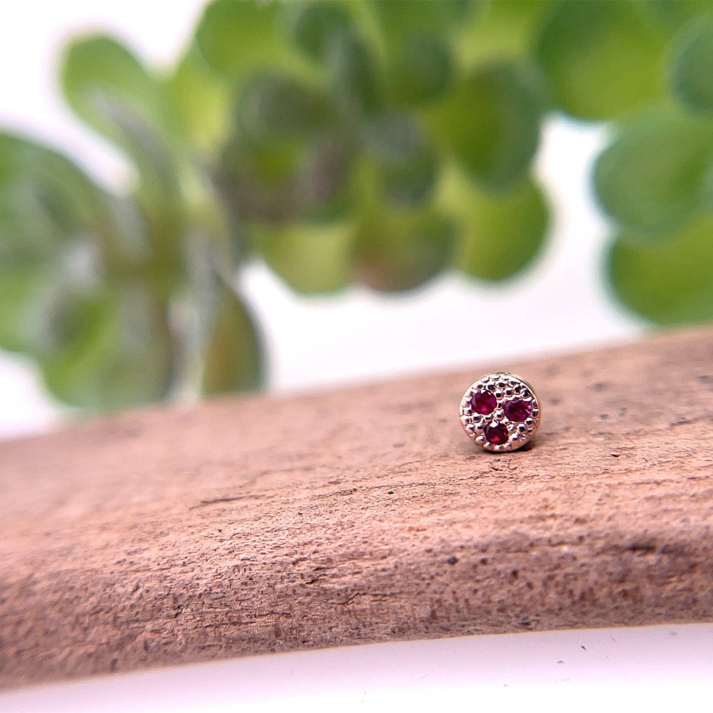 3 Gemstone Pave Circle 3mm - Agave in Bloom