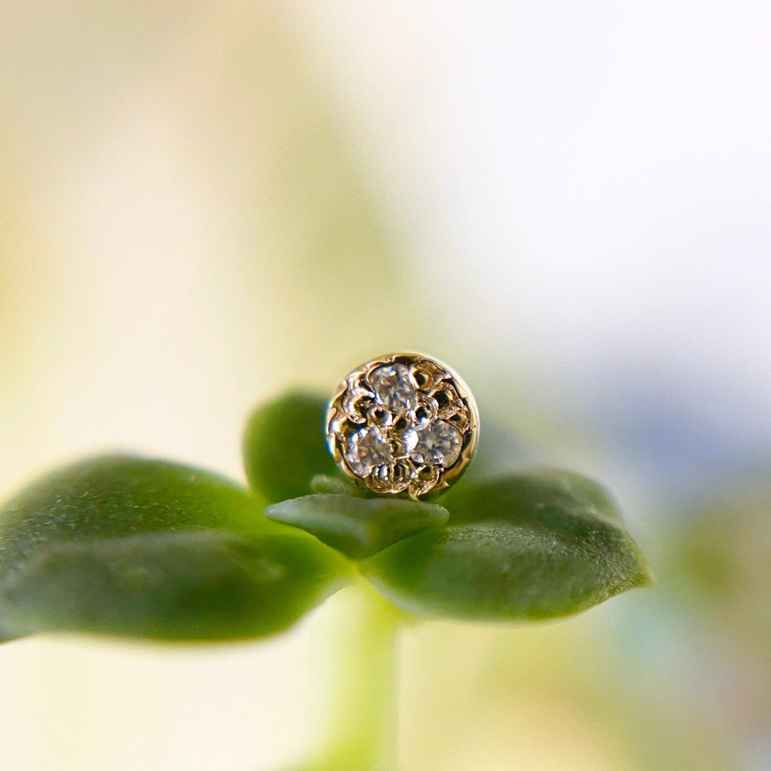 3 Gemstone Pave Circle 3mm - Agave in Bloom