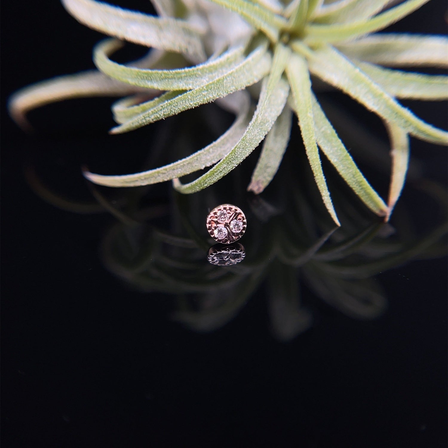 3 Gemstone Pave Circle - 4mm - Agave in Bloom