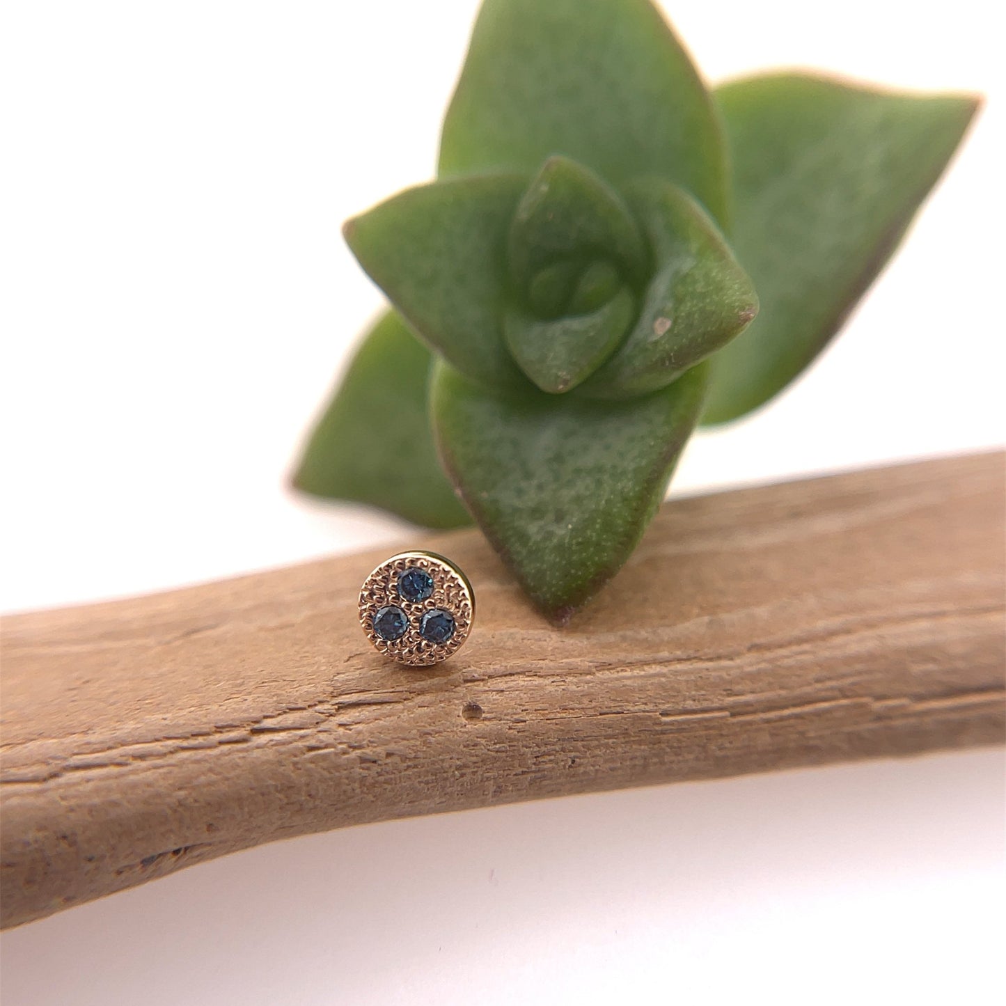 3 Gemstone Pave Circle - 4mm - Agave in Bloom