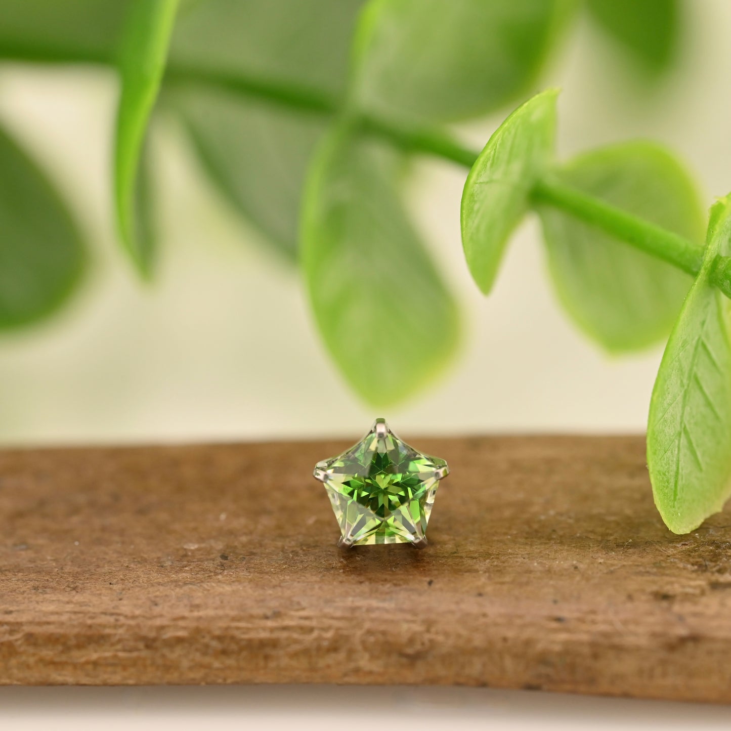5mm Titanium Pentagon Gem End - Threadless