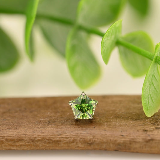 5mm Titanium Pentagon Gem End - Threadless