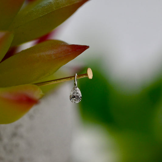 Drilled Pear Diamond Charm