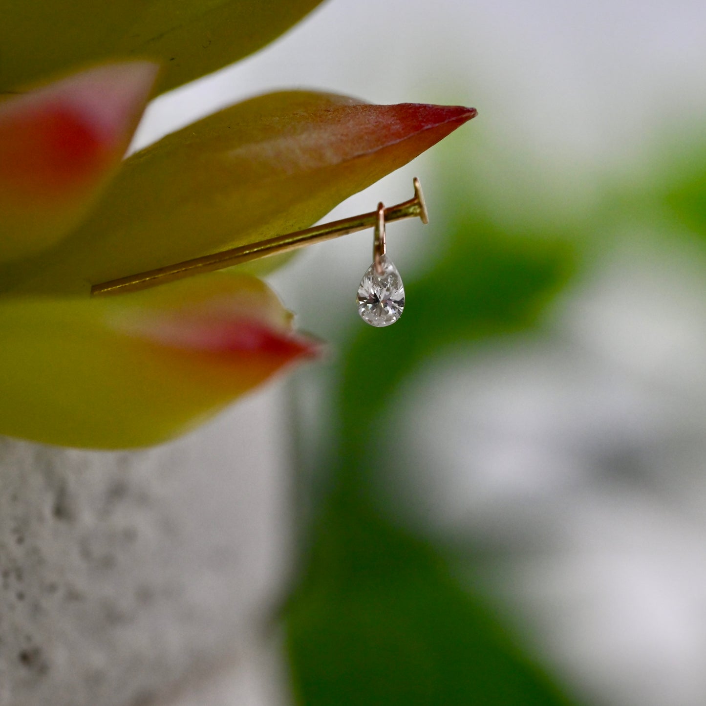 Drilled Pear Diamond Charm