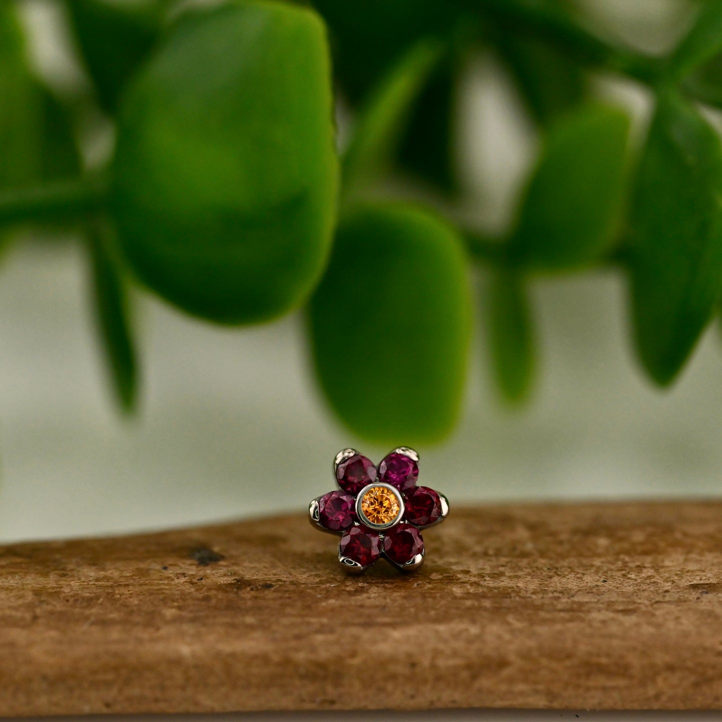 Titanium Threadless Flower - Large