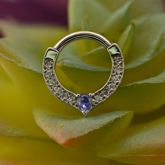 Cherish Pear Hinge Ring - Nipple Orientation