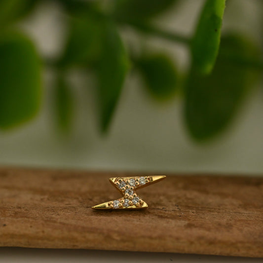 Micro Pave Lightning Bolt