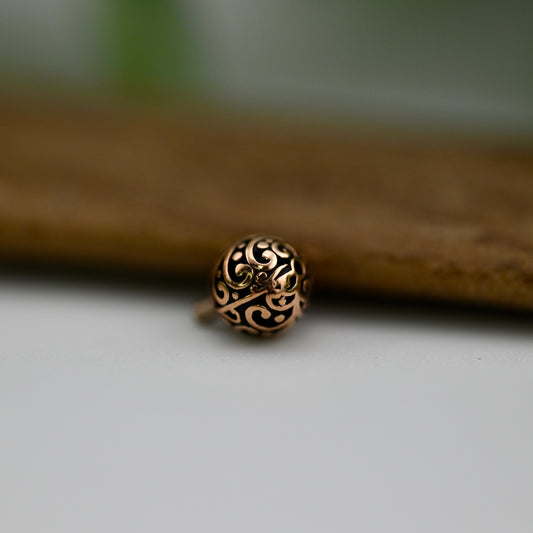 Filigree Bead Antique Finish 5.5mm - Threaded