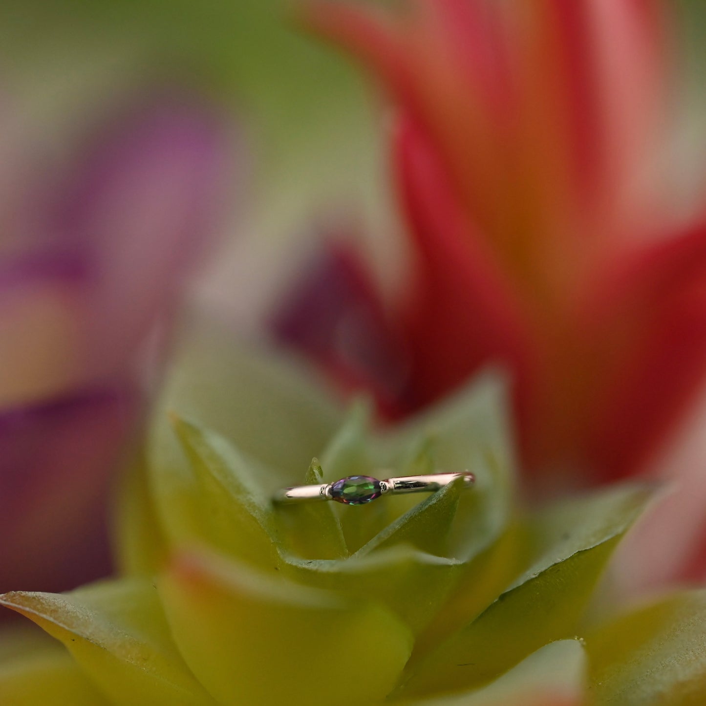 Marquise V Prong Fixed Ring