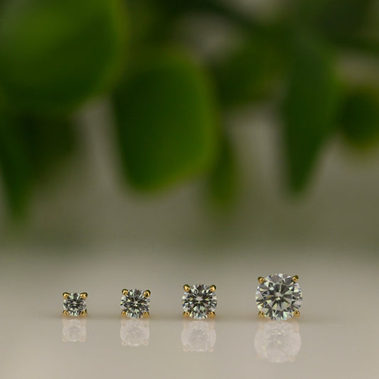 18K Gold Tiffany Prong Set Clear Swarovski