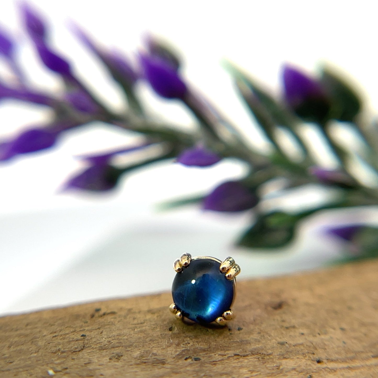 4mm Round Cab Prong - Threadless - Agave in Bloom