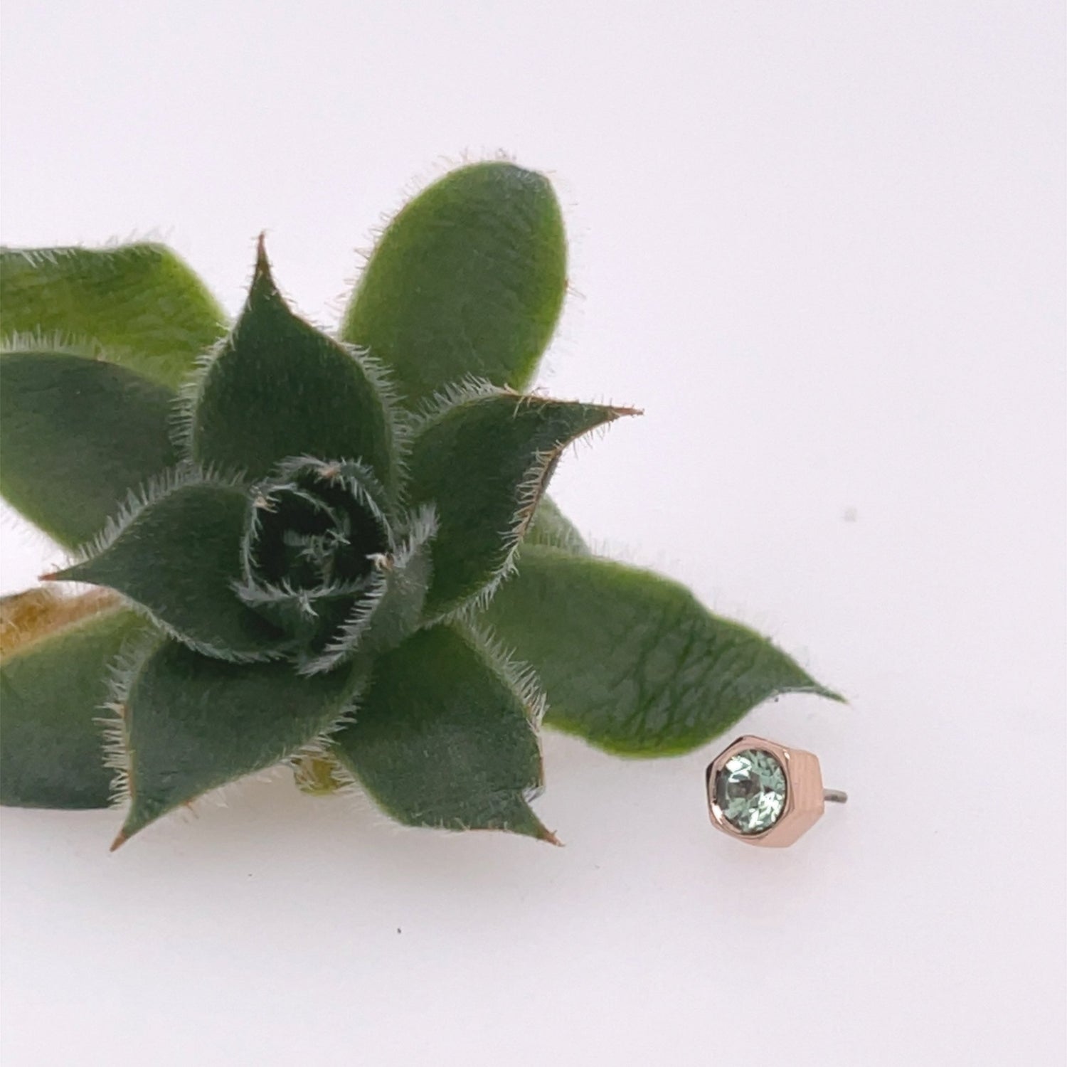 4mm Single Honeycomb with Gemstone - Threadless - Agave in Bloom