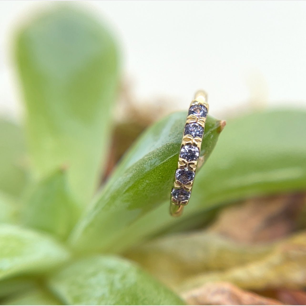 5 Gem Blaze with 1.5mm Gemstones - Navel Orientation - Agave in Bloom