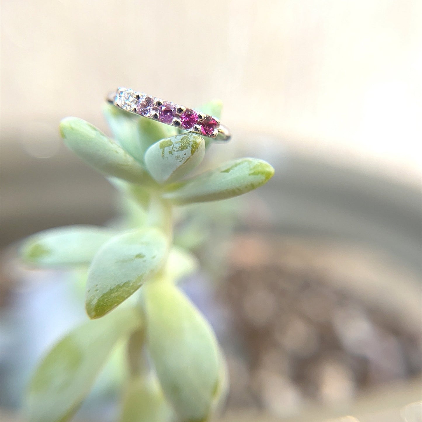 5 Gem Blaze with 1.5mm Gemstones - Navel Orientation - Agave in Bloom