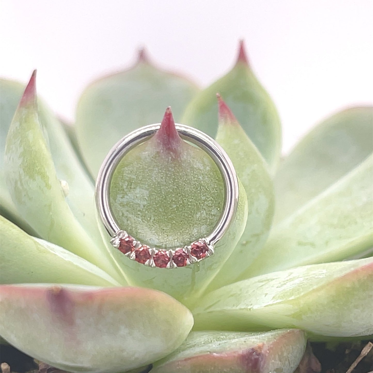 5 Gem Blaze with 1.5mm Gemstones - Nipple Orientation - Agave in Bloom