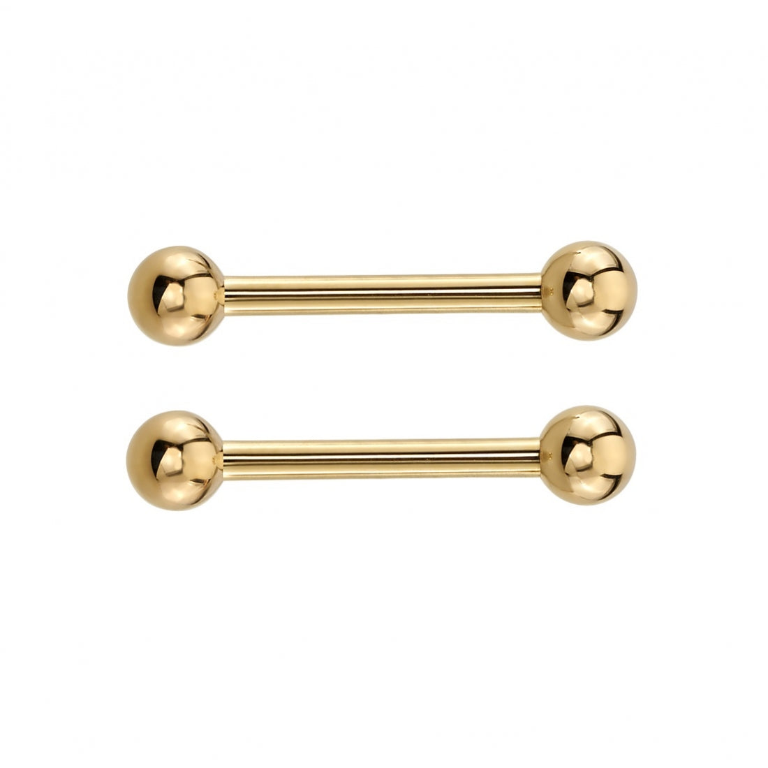 14g Threaded Straight Barbell  - 14K Gold