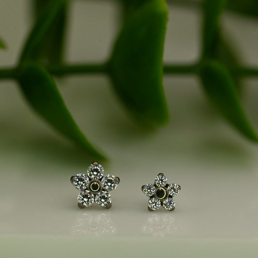 Titanium Flower with Gems