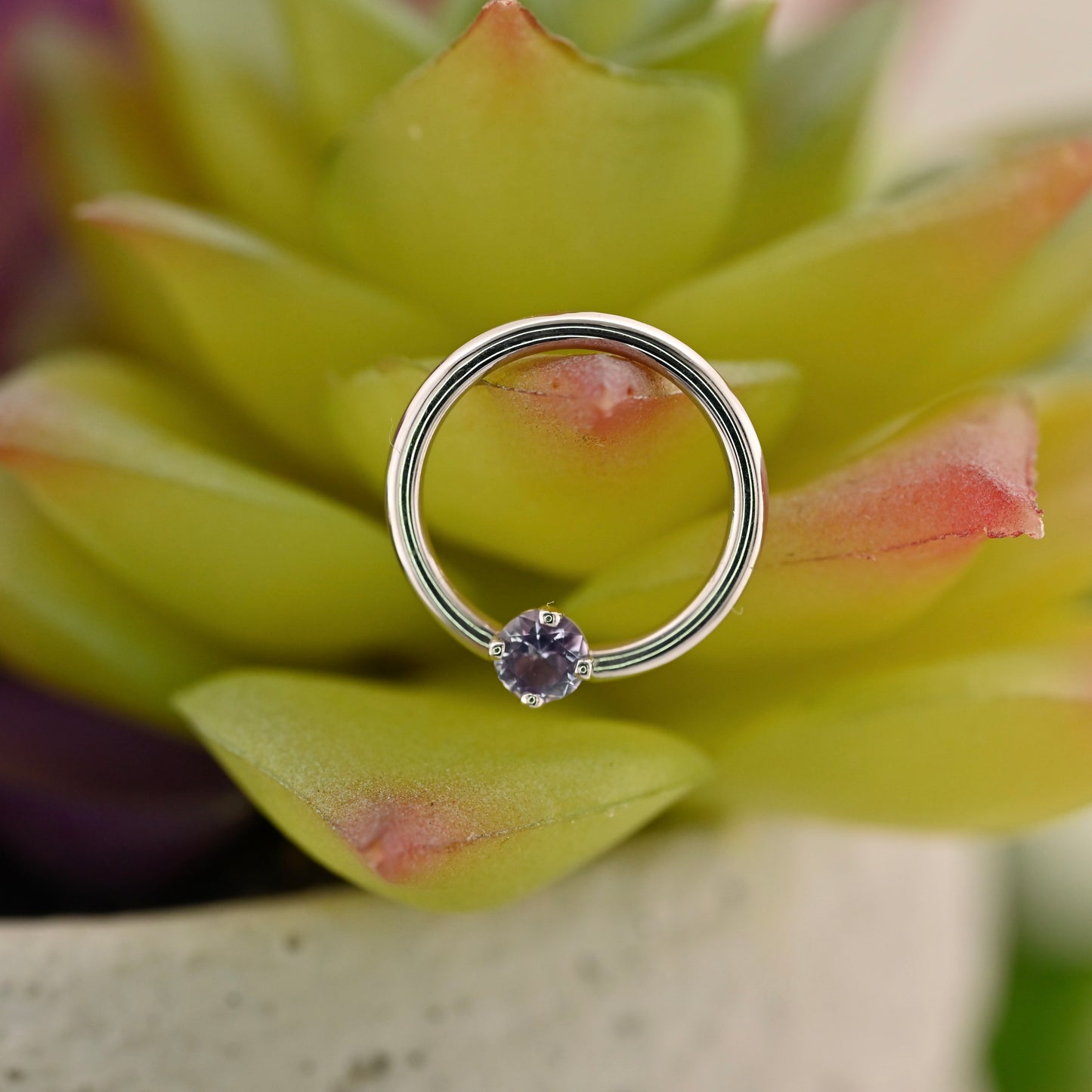 Fixed Ring with 3mm Round Prong - Nipple Orientation